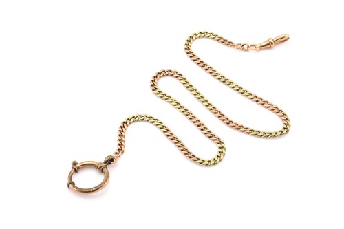 Lot 152 - A bi-coloured pocket watch chain, with...