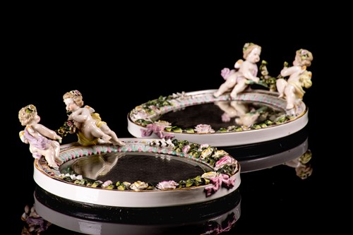 Lot 289 - A pair of late 19th century Sitzendorf...