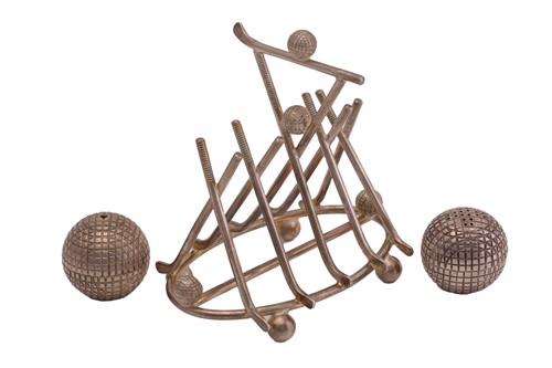 Lot 233 - An unusual pair of EPNS novelty "golf ball"...