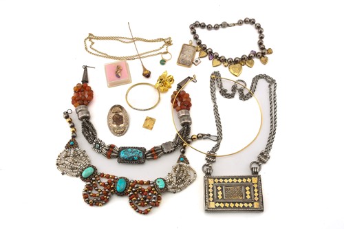 Lot 191 - Three Indian tribal necklaces with other mixed...