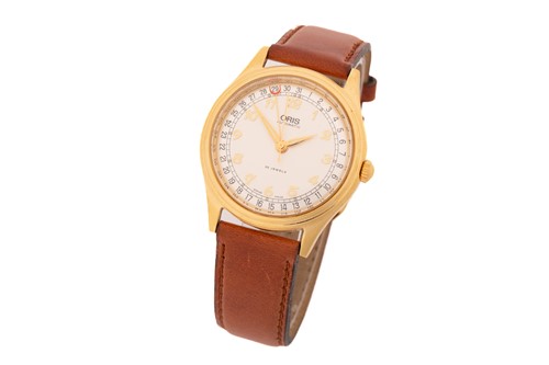 Lot 390 - An Oris pointer date wristwatch, with a...