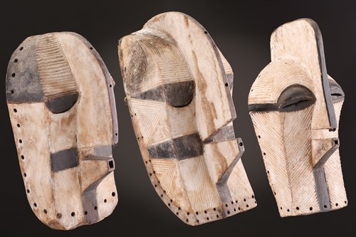 Lot 13 - Three Songye/Luba Bilume kifwebe, Democratic...