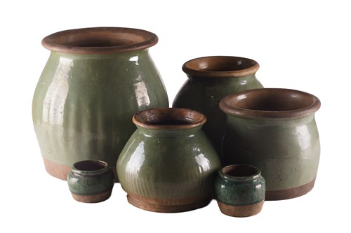 Lot 72 - Four Sawankhalok celadon food/storage jars,...