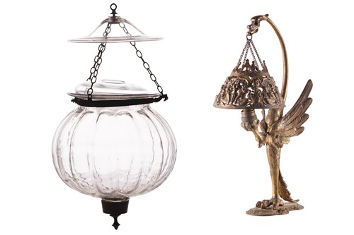 Lot 282 - An unusual cast branch table light, French,...