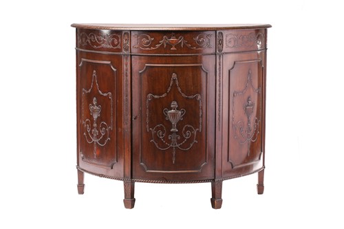 Lot 272 - An Edwardian Adam-style mahogany demi-lune...