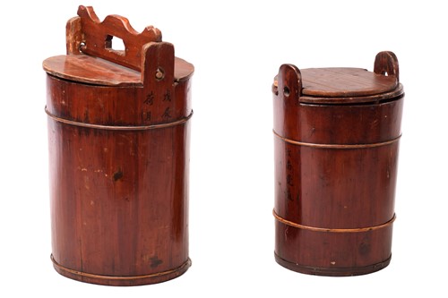 Lot 202 - A Chinese probably stained Cypress wood...