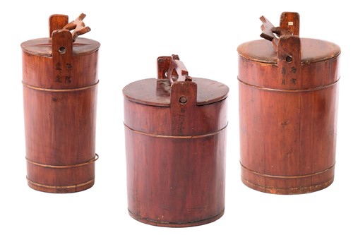 Lot 185 - A Chinese probably stained Cypress wood...