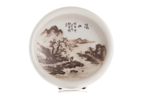 Lot 193 - A Chinese Republic Period porcelain brush...