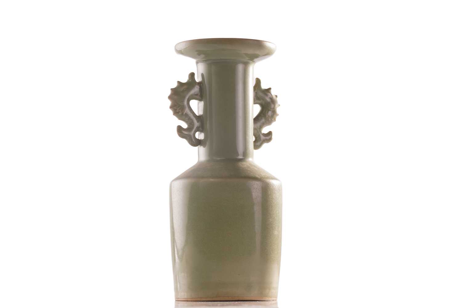 Lot 81 - A Chinese longquan celadon vase of mallet form,...