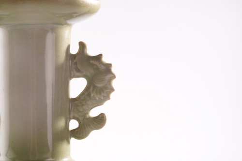 Lot 81 - A Chinese longquan celadon vase of mallet form,...