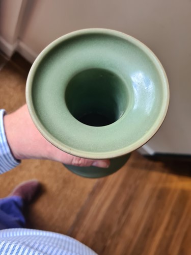 Lot 81 - A Chinese longquan celadon vase of mallet form,...