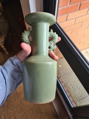 Lot 81 - A Chinese longquan celadon vase of mallet form,...