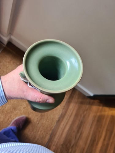 Lot 81 - A Chinese longquan celadon vase of mallet form,...