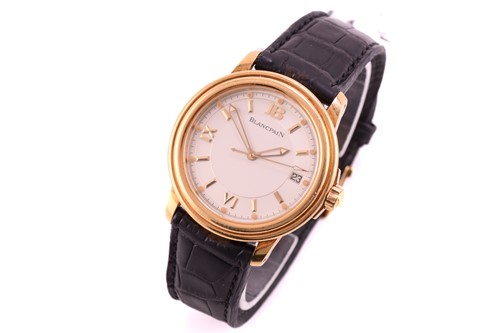 Lot 290 - A Blancpain Léman Ultra Slim yellow gold...