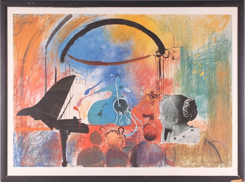 Lot 52 - Jamie Boyd (b.1948), 'Concert with Cellist',...