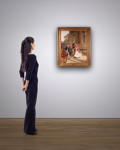 Lot 21 - Jules Giradet (1856-1938) French, 'The Wedding'...