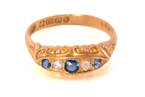 Lot 50 - An Edwardian blue paste, sapphire and diamond...