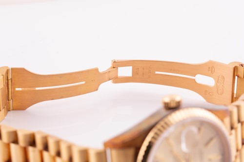 Lot 330 - A Rolex Daydate 18038 in 18ct yellow gold,...