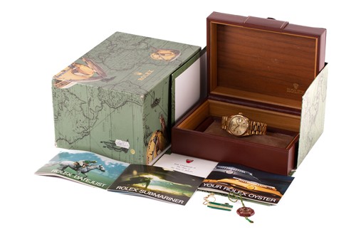 Lot 330 - A Rolex Daydate 18038 in 18ct yellow gold,...
