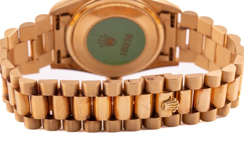 Lot 330 - A Rolex Daydate 18038 in 18ct yellow gold,...