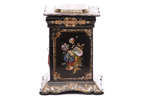 Lot 179 - A Victorian papier mache table writing cabinet,...