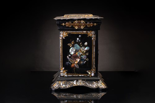 Lot 179 - A Victorian papier mache table writing cabinet,...