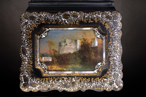 Lot 179 - A Victorian papier mache table writing cabinet,...