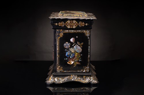 Lot 179 - A Victorian papier mache table writing cabinet,...