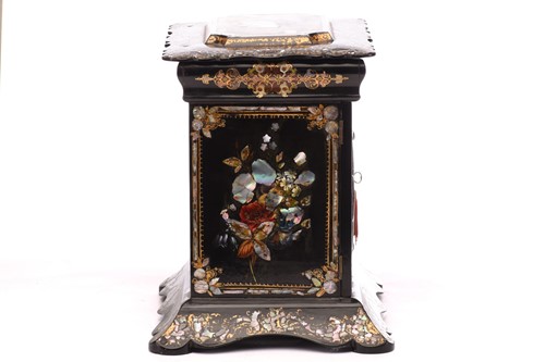 Lot 179 - A Victorian papier mache table writing cabinet,...