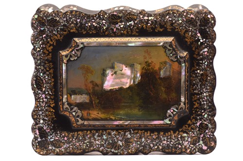 Lot 179 - A Victorian papier mache table writing cabinet,...
