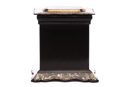 Lot 179 - A Victorian papier mache table writing cabinet,...