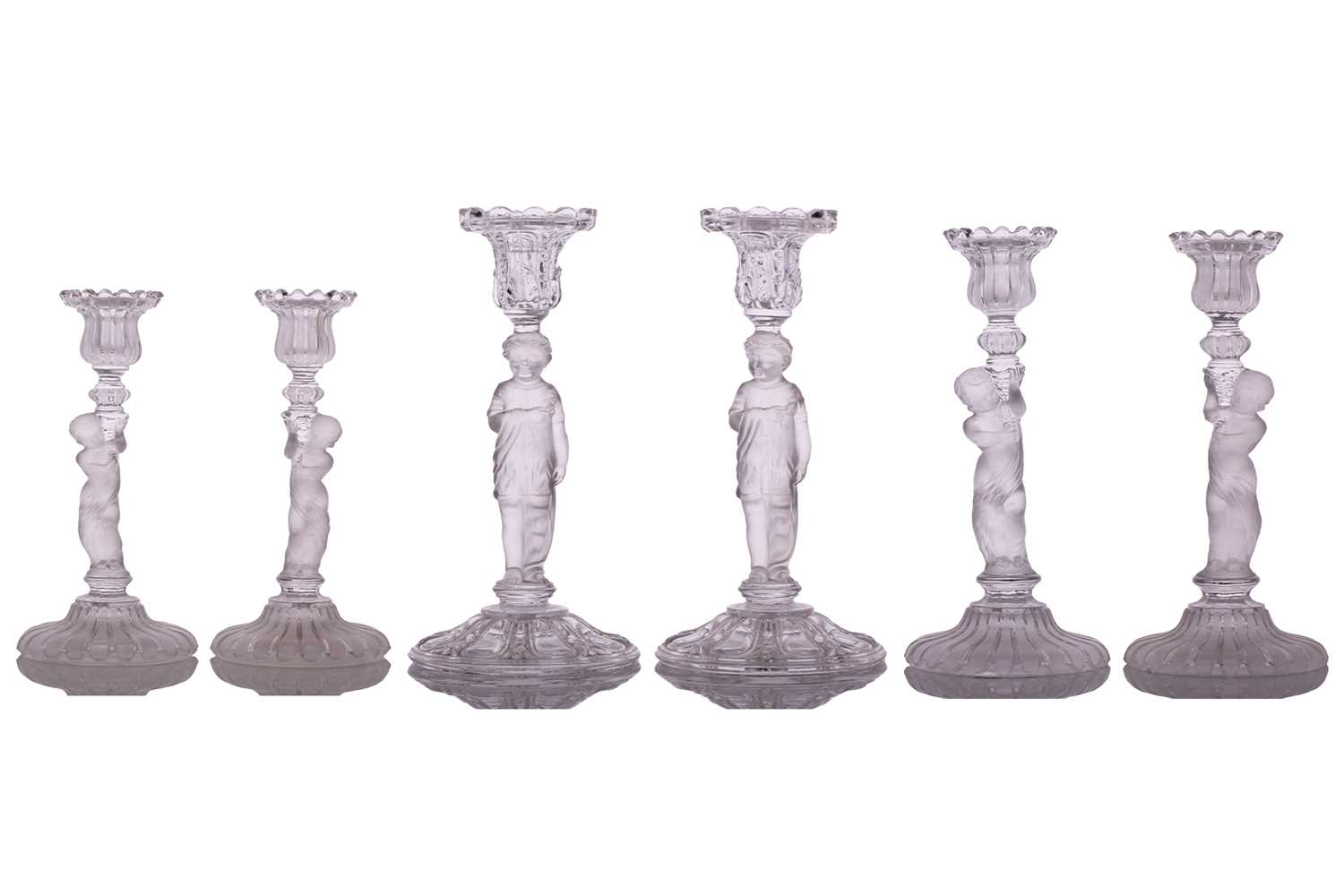 Lot 235 - Three pairs of 20th-century Baccarat part...