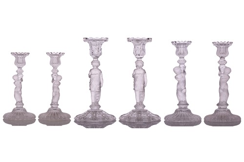 Lot 235 - Three pairs of 20th-century Baccarat part...