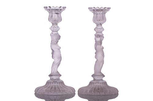 Lot 235 - Three pairs of 20th-century Baccarat part...