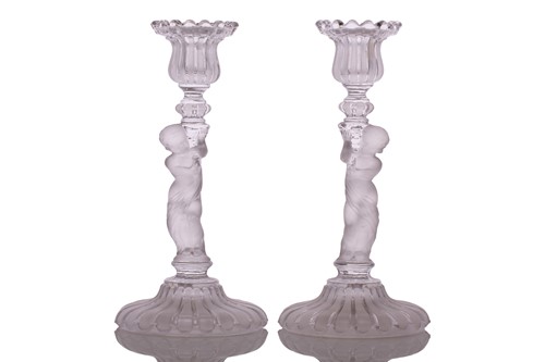 Lot 235 - Three pairs of 20th-century Baccarat part...