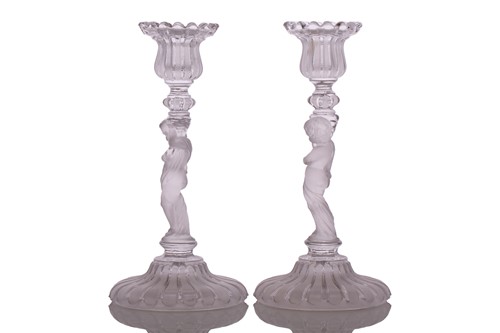 Lot 235 - Three pairs of 20th-century Baccarat part...