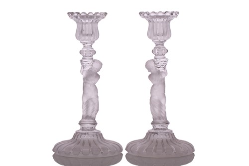Lot 235 - Three pairs of 20th-century Baccarat part...