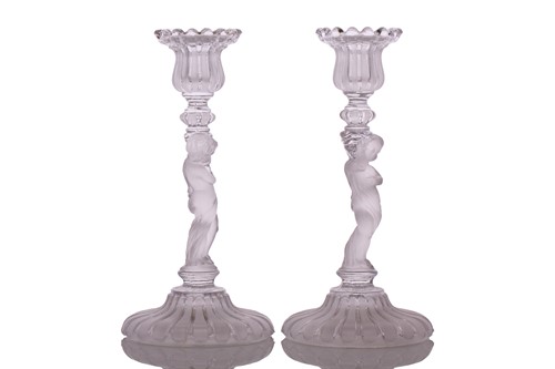 Lot 235 - Three pairs of 20th-century Baccarat part...