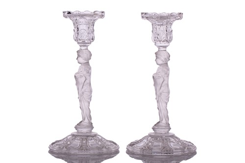 Lot 235 - Three pairs of 20th-century Baccarat part...