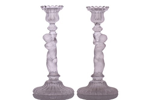 Lot 235 - Three pairs of 20th-century Baccarat part...