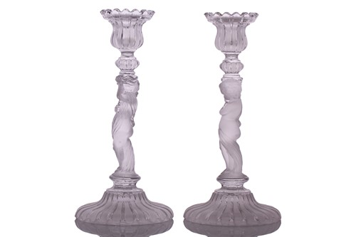 Lot 235 - Three pairs of 20th-century Baccarat part...