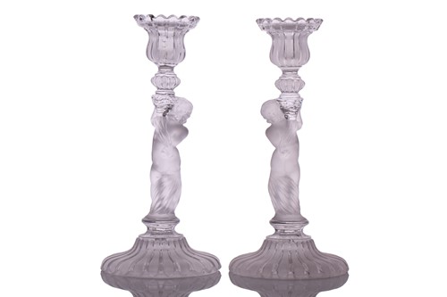 Lot 235 - Three pairs of 20th-century Baccarat part...
