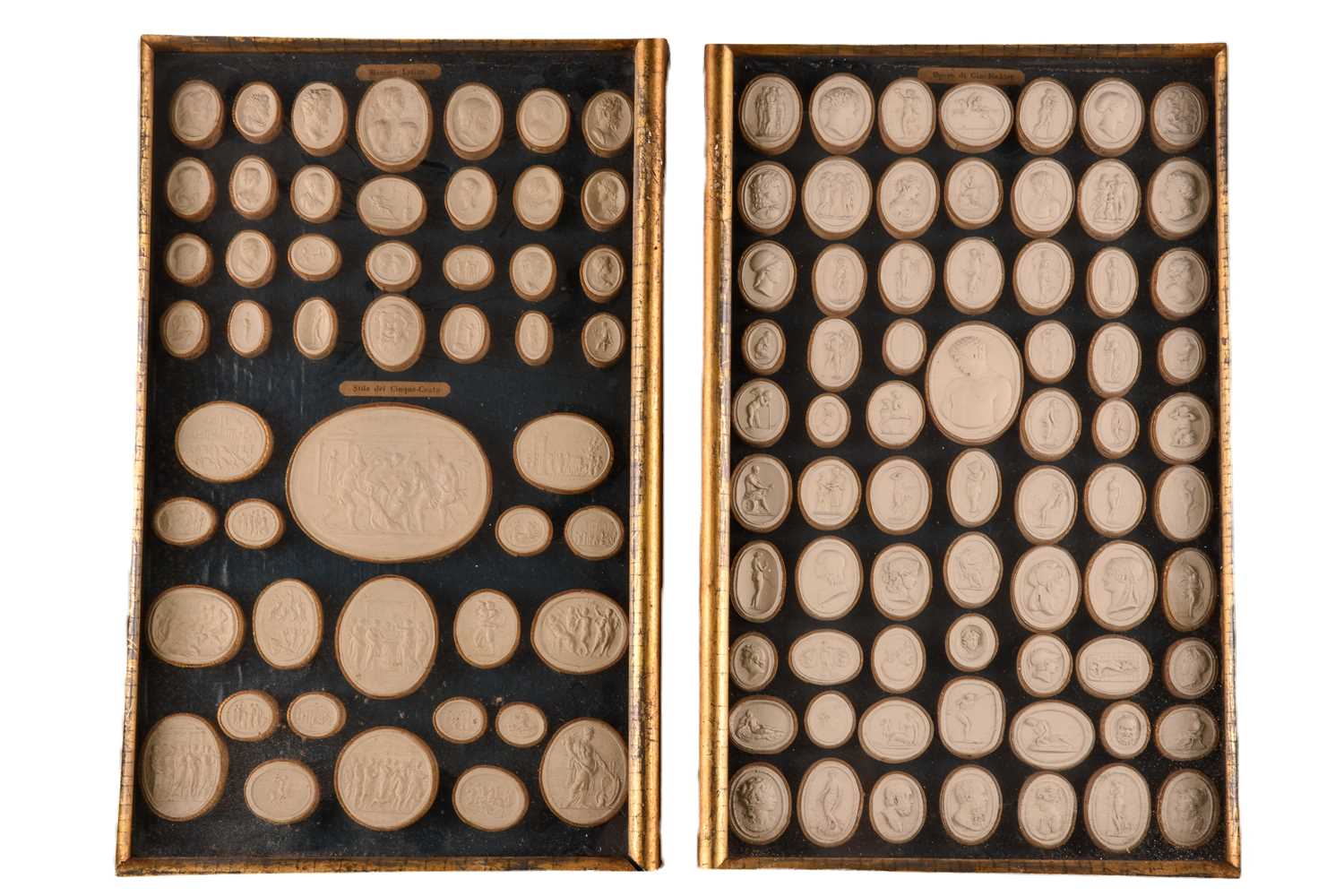 Lot 198 - Two gilt box framed arrangements of grand tour...