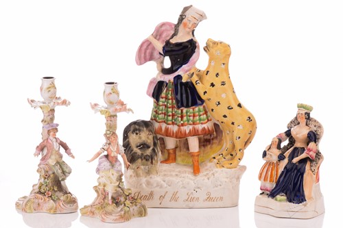Lot 229 - A Staffordshire figure, 'Death of The Lion...