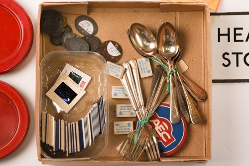 Lot 190 - A good collection of enamel bus signs,...