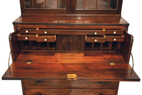 Lot 157 - A George IV mahogany secretaire bookcase with...