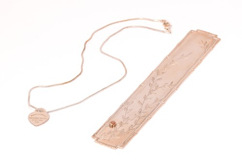 Lot 48 - A Tiffany & Co. bookmark and a heart tag...