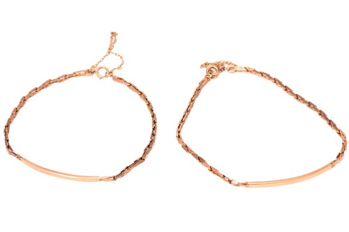 Lot 88 - Two matching 9ct gold bar bracelets, each...