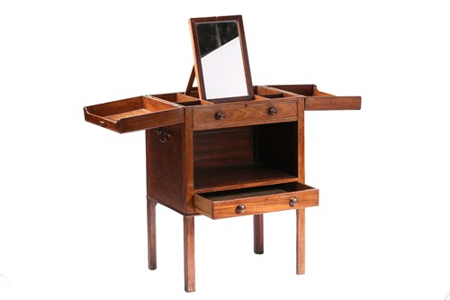 Lot 152 - A George III mahogany fold-out valet stand/...