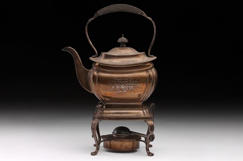 Lot 447 - An early 20th-century silver spirit kettle,...